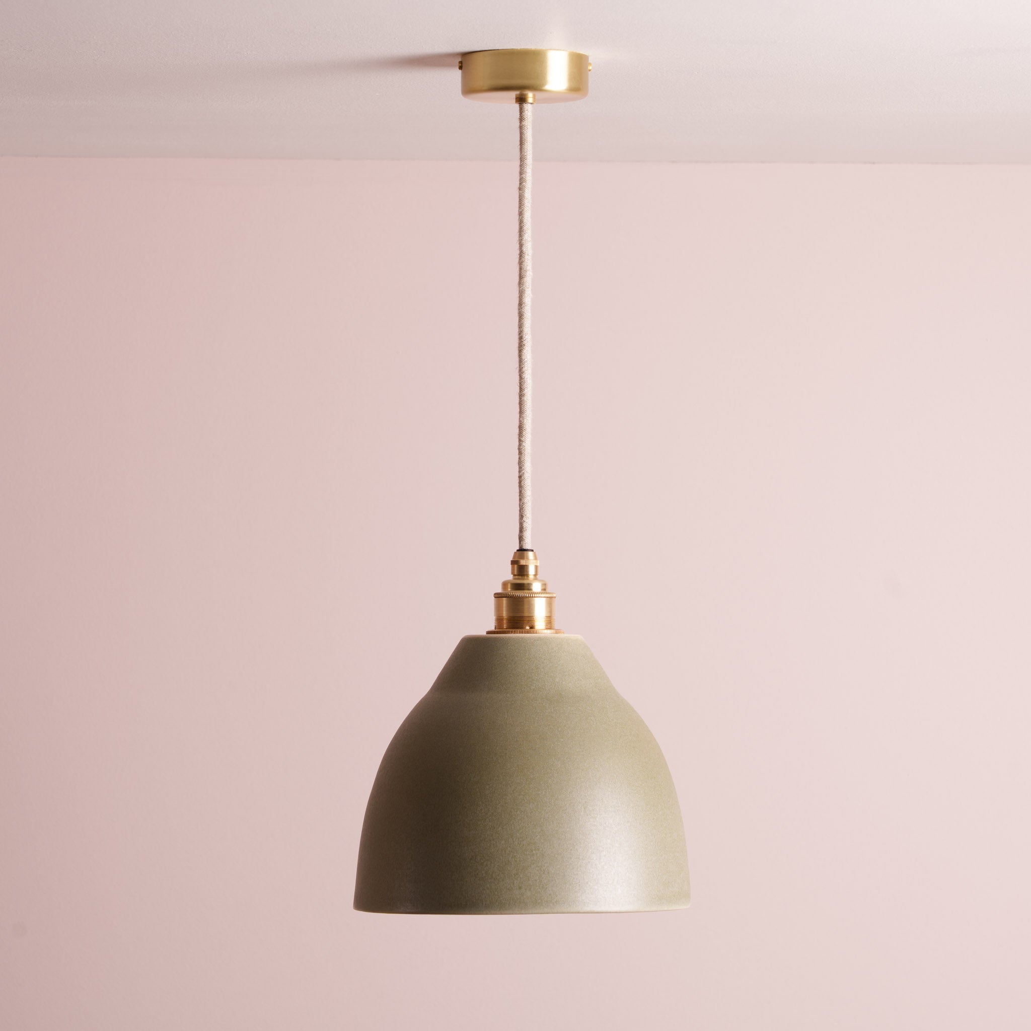 Green Element Pendant Light in Ceramic and Brass/Nickel