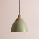 Green Element Pendant Light in Ceramic and Oak