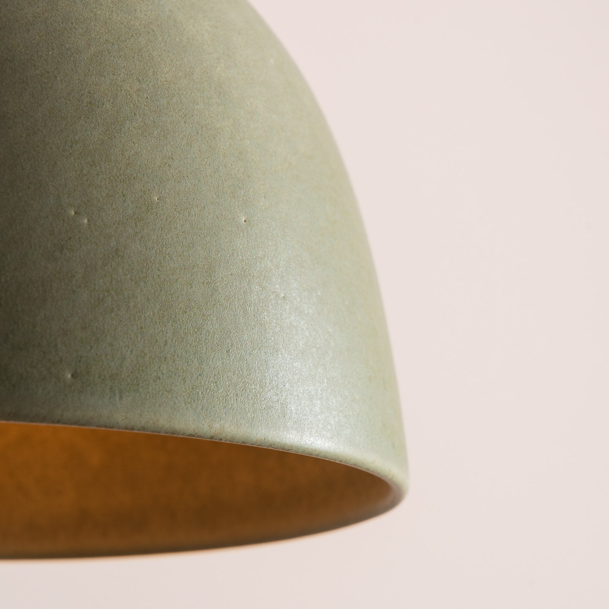 Green Element Pendant Light in Ceramic and Oak
