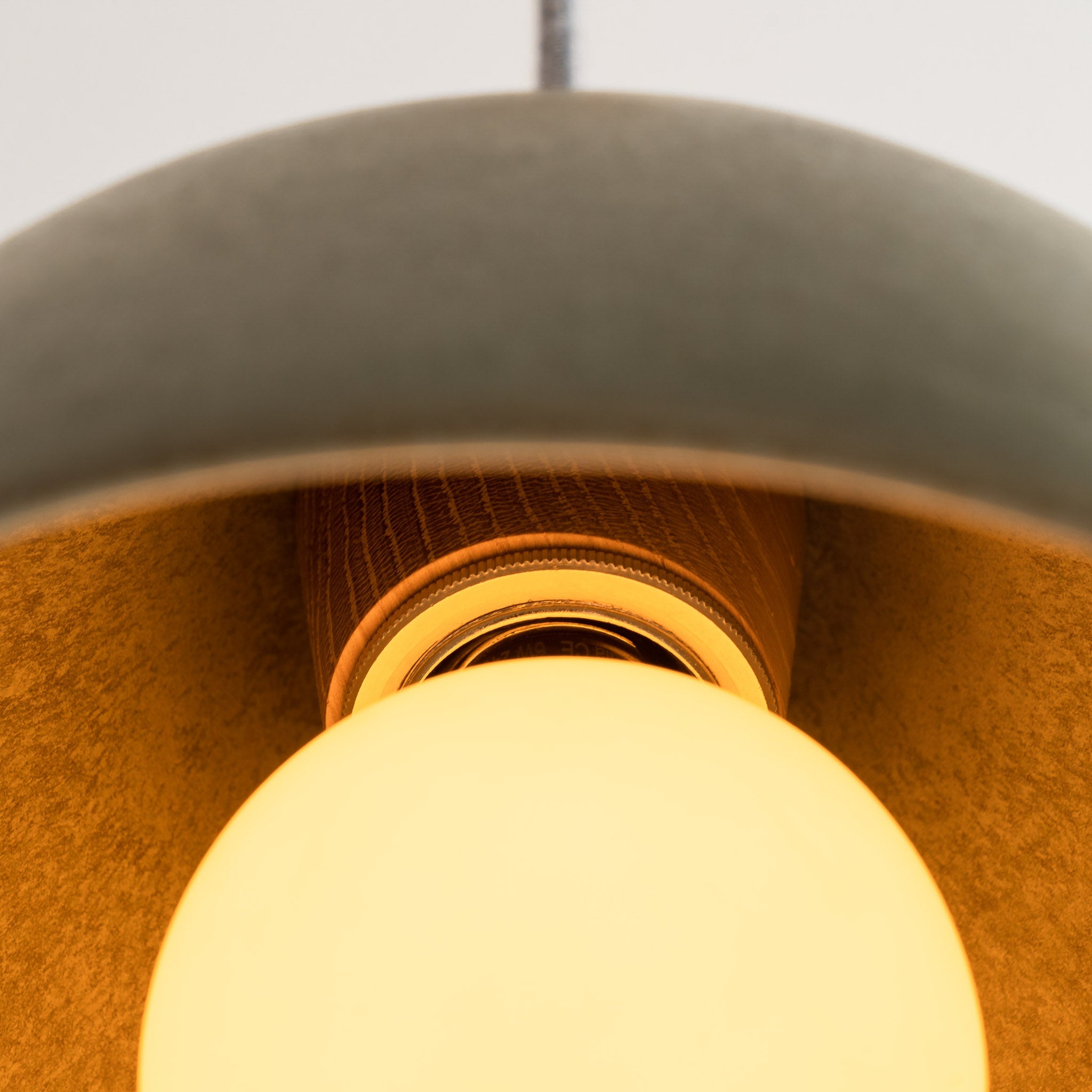 Green Element Pendant Light in Ceramic and Oak