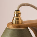 Green Right-Angle Element Wall Light in Ceramic and Oak