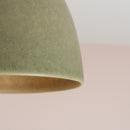 Green Small Element Flush Mount Ceiling Light in Ceramic and Oak