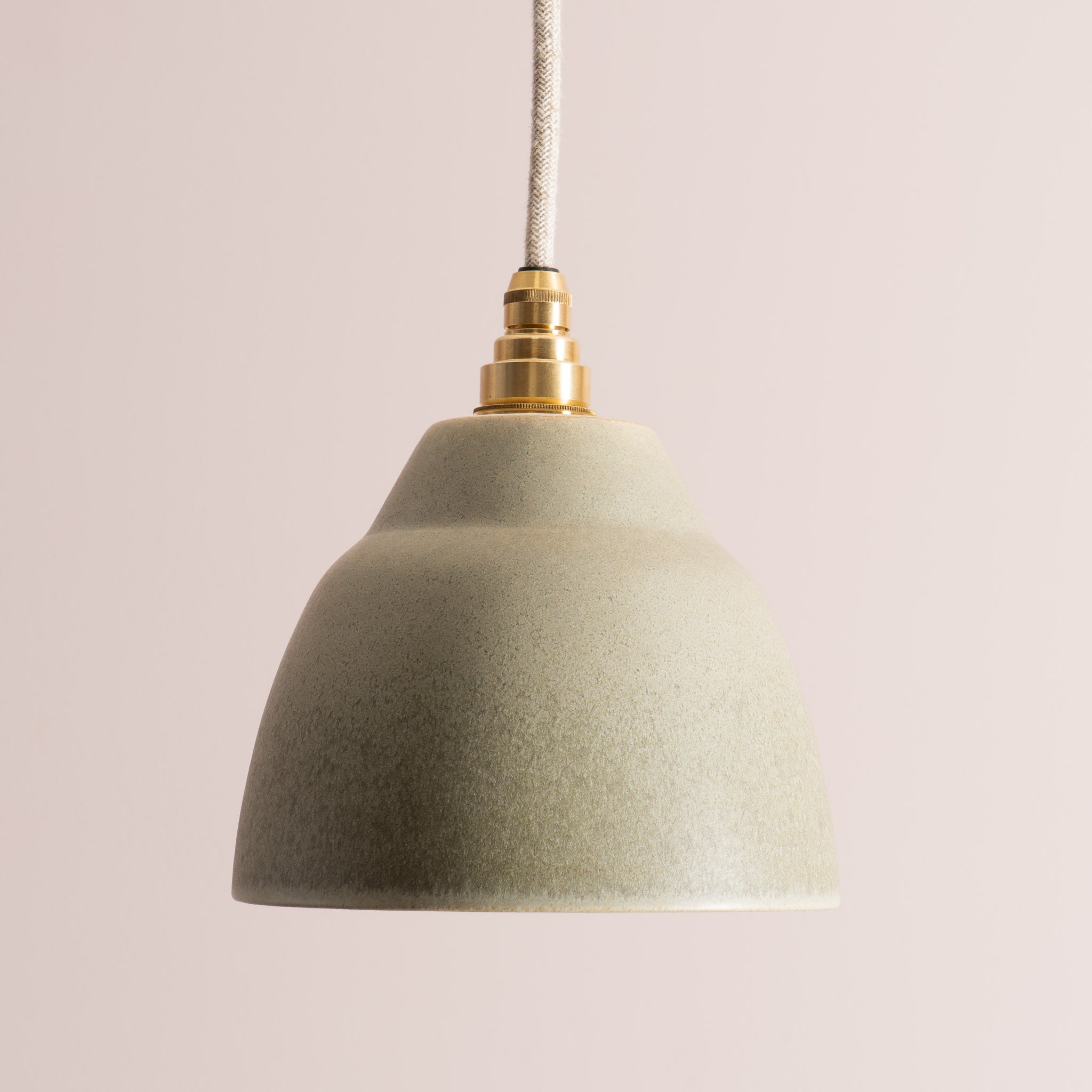 Small Green Element Pendant Light in Ceramic and Brass/Nickel