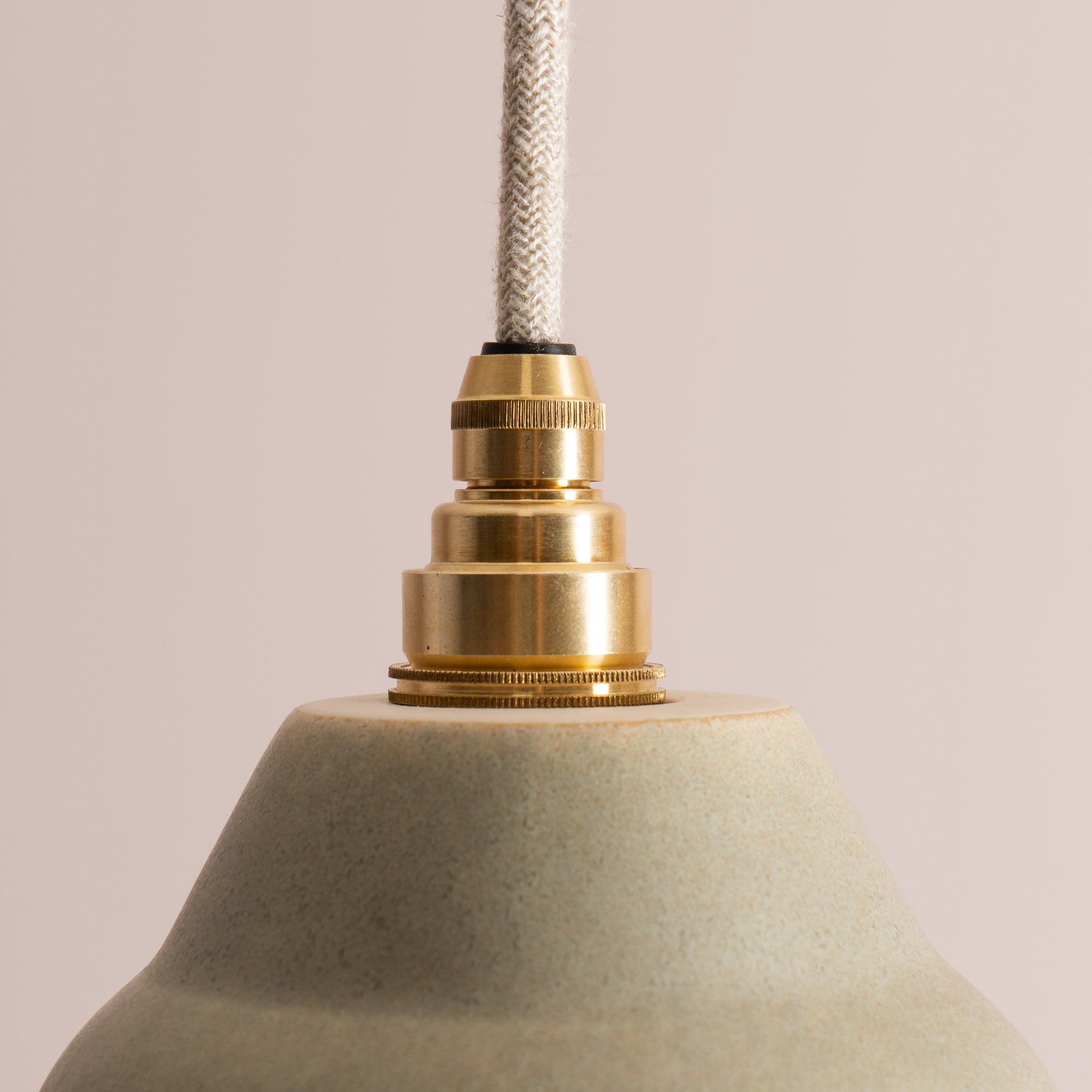 Small Green Element Pendant Light in Ceramic and Brass/Nickel