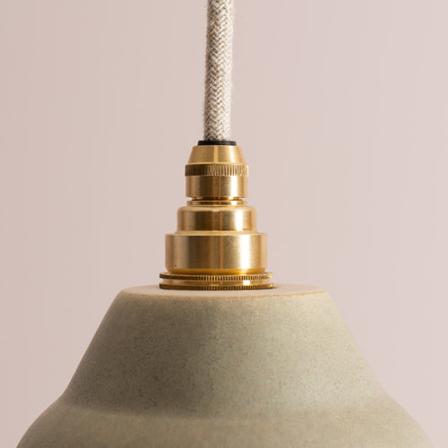 Small Green Element Pendant Light in Ceramic and Brass/Nickel