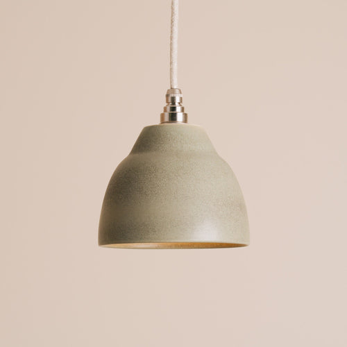 Small Green Element Pendant Light in Ceramic and Brass/Nickel