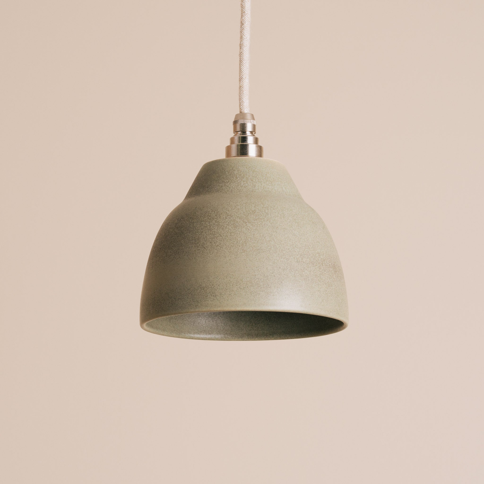 Small Green Element Pendant Light in Ceramic and Brass/Nickel