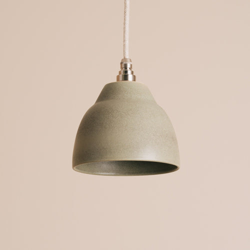 Small Green Element Pendant Light in Ceramic and Brass/Nickel