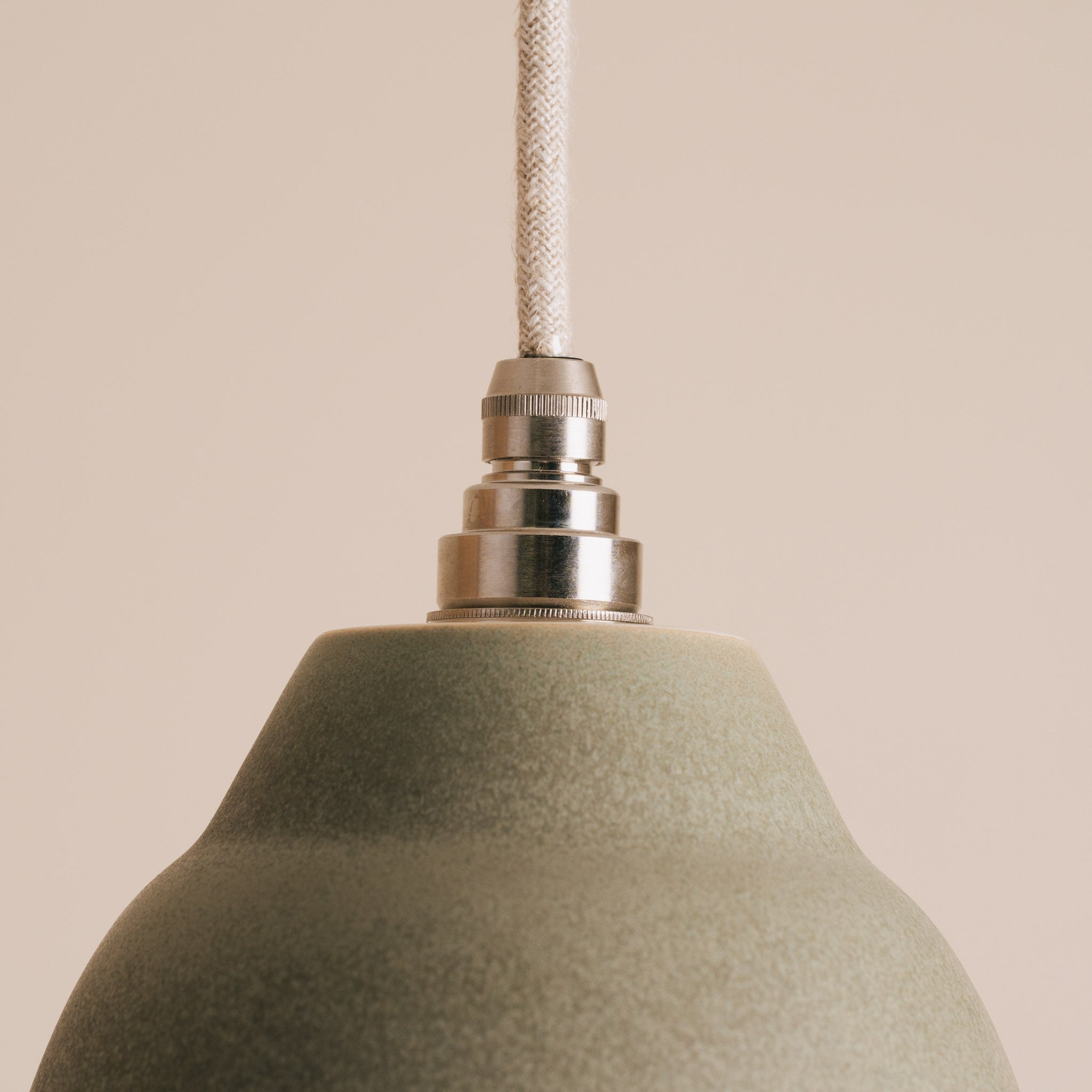 Small Green Element Pendant Light in Ceramic and Brass/Nickel