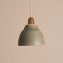 Small Green Element Light in Ceramic and Oak