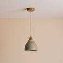 Small Green Element Light in Ceramic and Oak