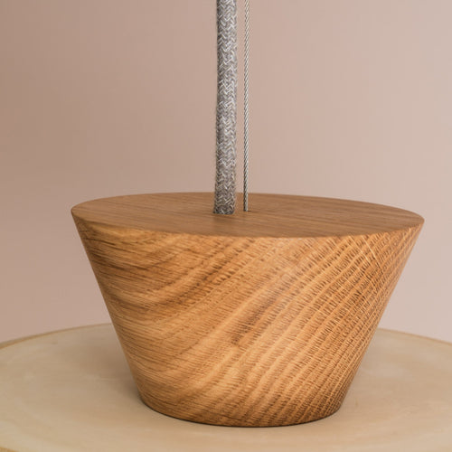 Green XL Dawn Pendant Light in Ceramic and Oak