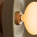 Green XL Dawn Wall Light Sconce in Ceramic and Oak
