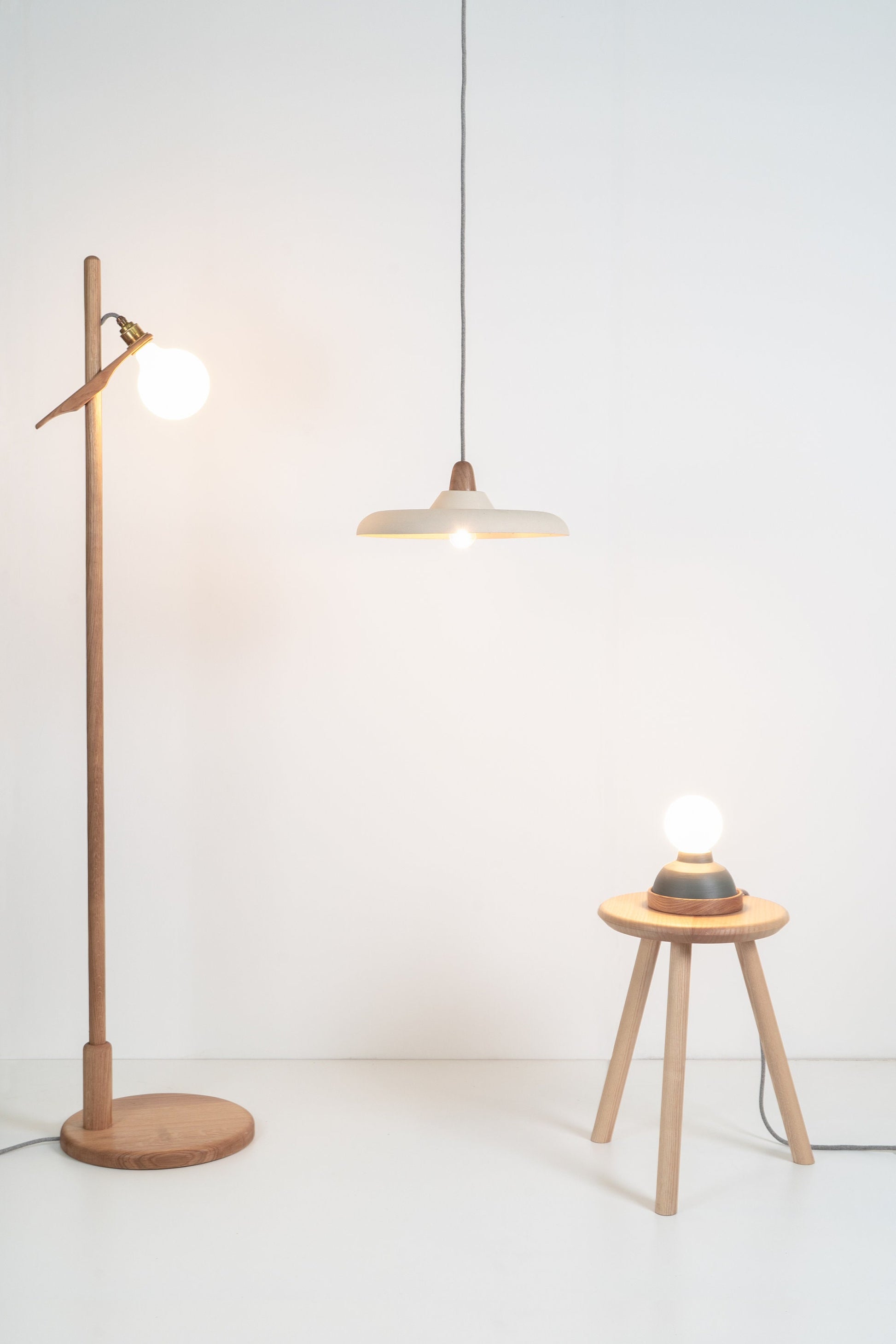 Oak Lomm Floor Lamp – Studio Haran Ltd - Main Image