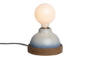 Blue and White Sennen Table Lamp in Ceramic and Oak by StudioHaran