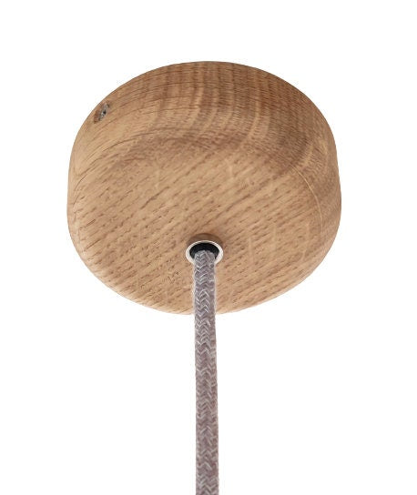 Bas Ceramic and Oak Pendant Light by StudioHaran