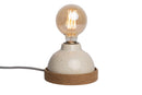Speckled Cream Sennen Table Lamp in Ceramic and Oak by StudioHaran