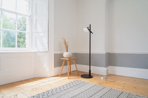 Lomm Floor Lamp in Black Ebonized Oak by StudioHaran