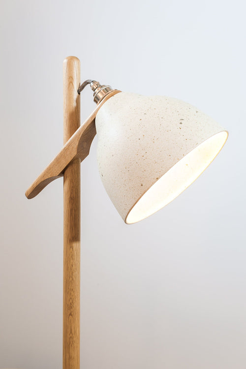 Element Floor lamp in Solid Oak Wood and Ceramic by StudioHaran