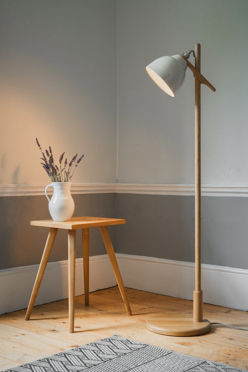 Element Floor lamp in Solid Oak Wood and Ceramic by StudioHaran