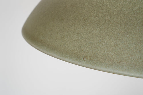 Green XL Dawn Pendant Light in Ceramic and Oak by StudioHaran