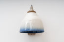 Blue and White Right-Angle Element Wall Light in Ceramic and Oak by StudioHaran