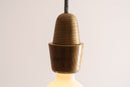 Wooden Element Pendant Light Fixture with Linen Cable and Solid Oak Ceiling Rose by StudioHaran