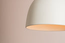 White Element Pendant Light in Ceramic and Oak by StudioHaran