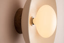 White Dawn Wall Light Sconce in Ceramic and Oak by StudioHaran