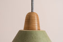 Green Element Pendant Light in Ceramic and Oak by StudioHaran