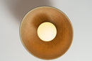 Green Element Flush Mount Ceiling Light in Ceramic and Oak by StudioHaran