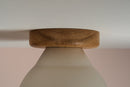 White Element Flush Mount Ceiling Light in Ceramic and Oak by StudioHaran