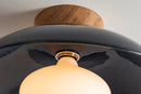 Blue Dawn Flush Mount Ceiling Light in Ceramic and Oak by StudioHaran