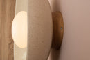 Speckled Cream Matt XL Dawn Wall Light Sconce in Ceramic and Oak by StudioHaran
