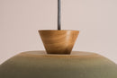 Green Dawn Pendant Light in Ceramic and Oak by StudioHaran