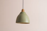 Green Element Pendant Light in Ceramic and Oak