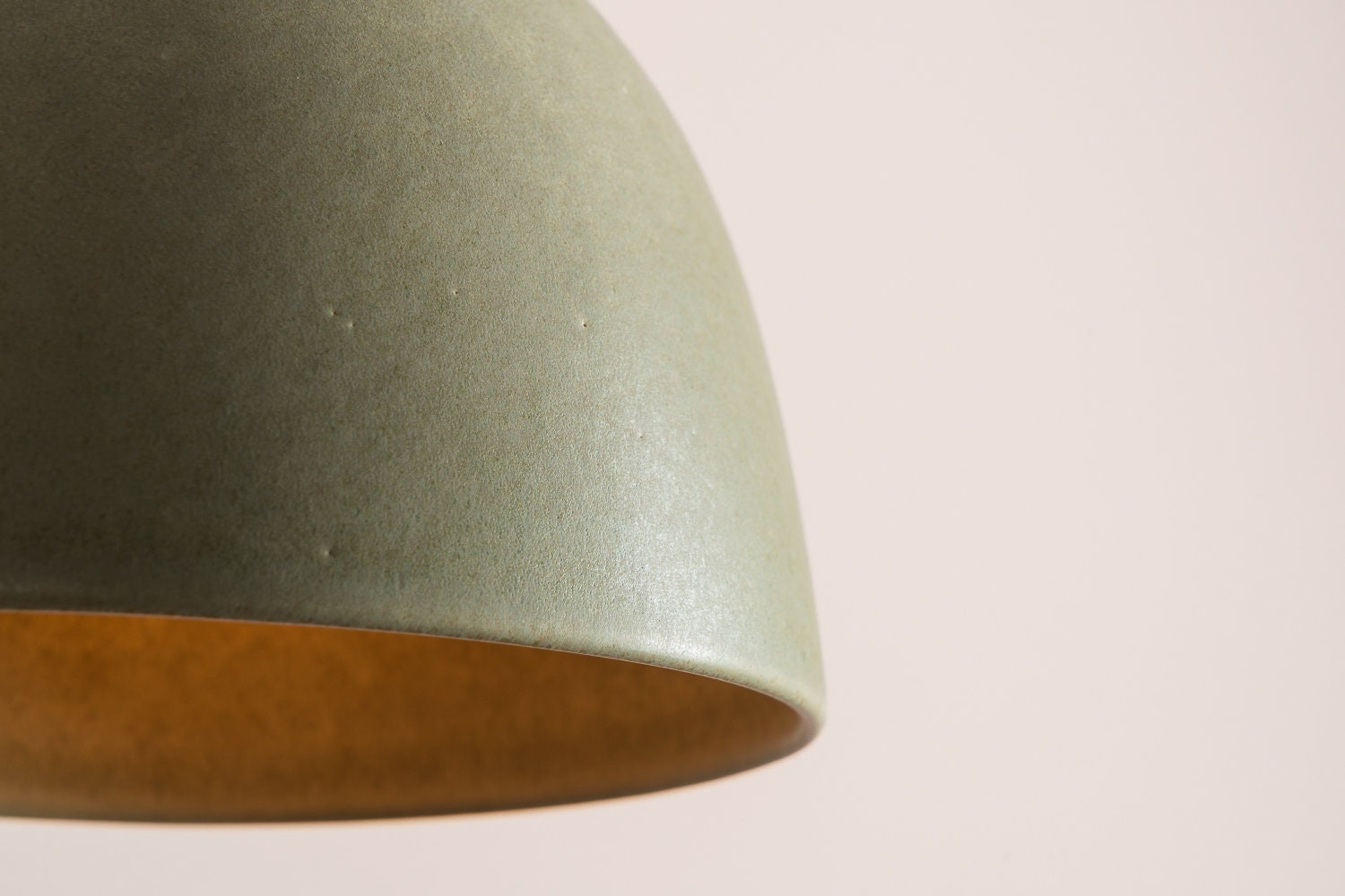 Green Element Pendant Light in Ceramic and Oak by StudioHaran