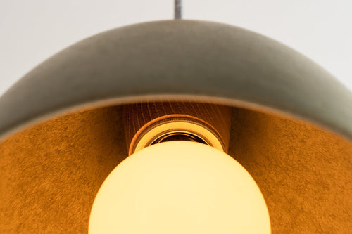 Green Element Pendant Light in Ceramic and Oak by StudioHaran