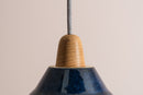 Blue Element Pendant Light in Ceramic and Oak by StudioHaran