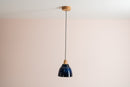 Small Blue Element Pendant Light in Ceramic and Oak by StudioHaran