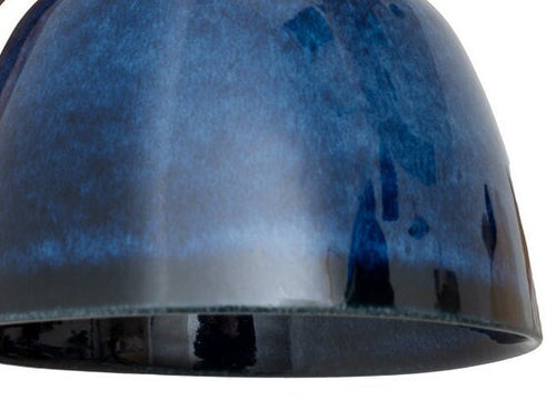 Blue Element Flush Mount Ceiling Light in Ceramic and Oak by StudioHaran