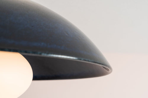 Blue Dawn Flush Mount Ceiling Light in Ceramic and Oak by StudioHaran