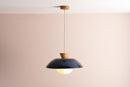 Blue Dawn Pendant Light in Ceramic and Oak by StudioHaran