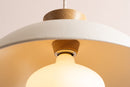White Dawn Pendant Light in Ceramic and Oak by StudioHaran
