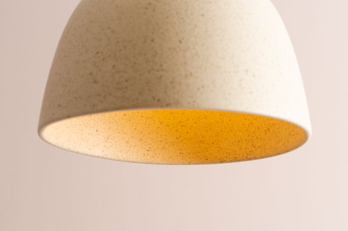Speckled Cream Matt Element Pendant Light in Ceramic and Brass/Nickel by StudioHaran