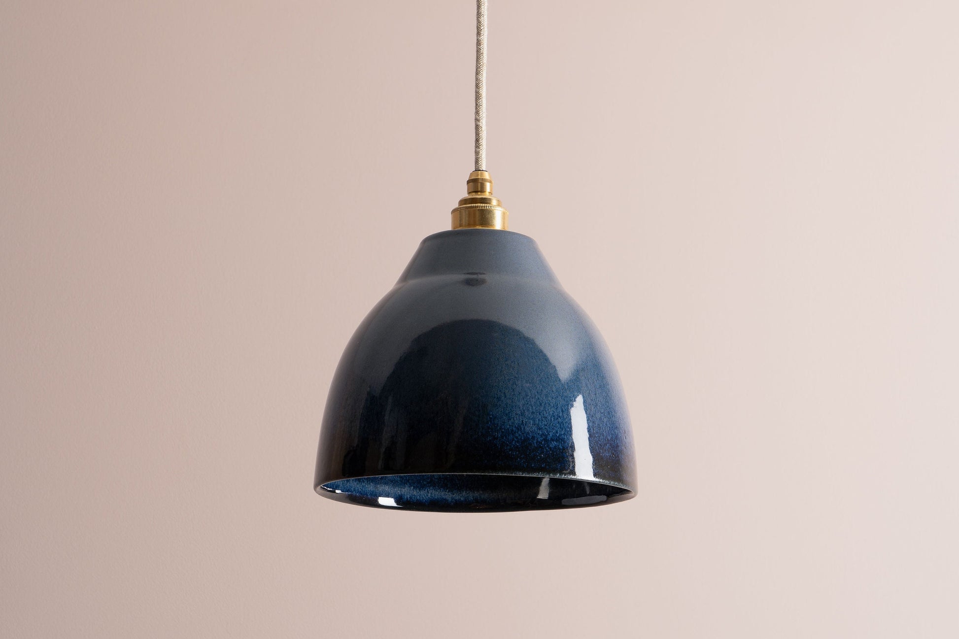 Blue Element Pendant Light in Ceramic and Brass/Nickel by StudioHaran