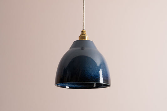 Blue Element Pendant Light in Ceramic and Brass/Nickel by StudioHaran