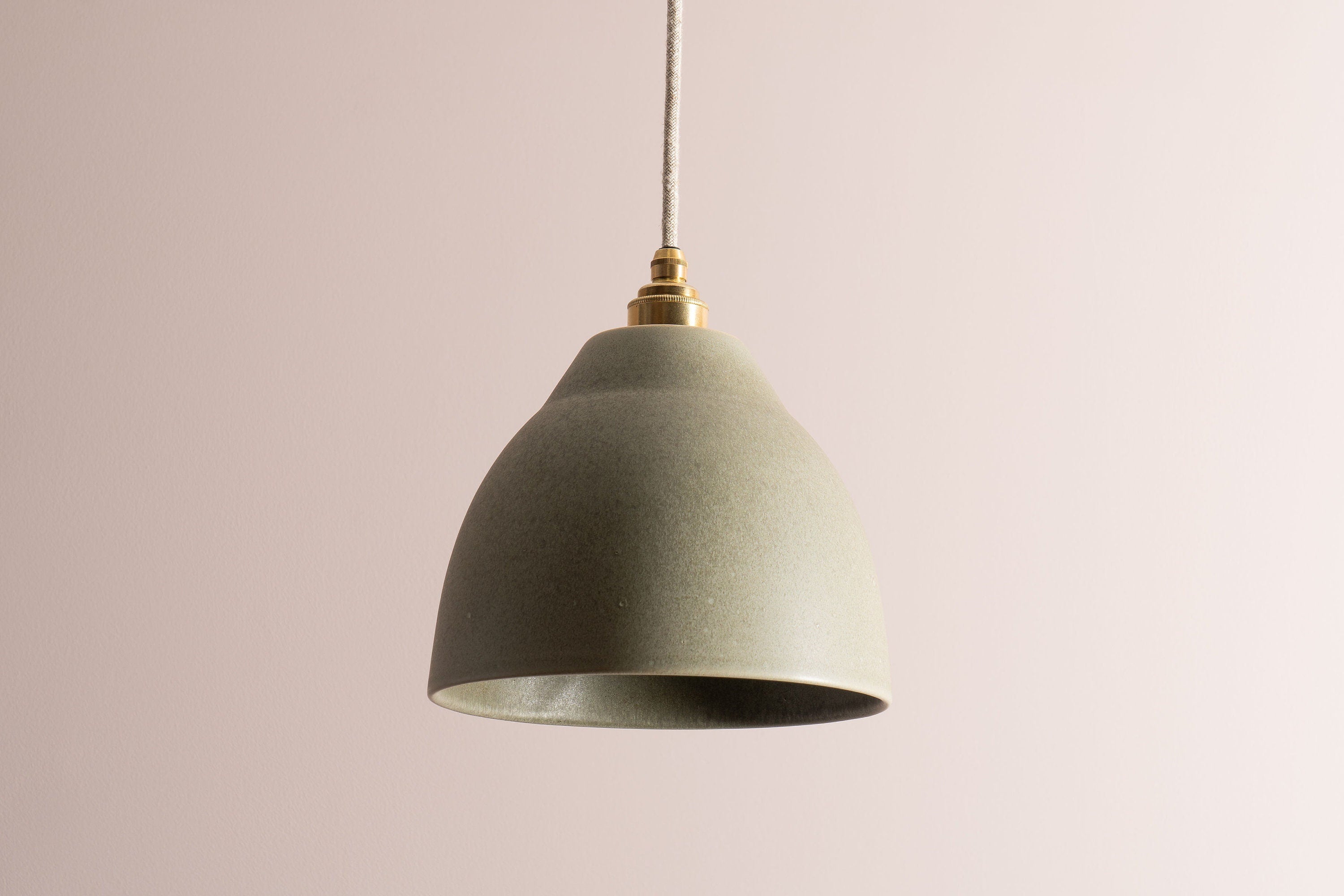 Green Element Pendant Light in Ceramic and Brass/Nickel