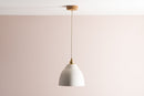 White Element Pendant Light in Ceramic and Brass/Nickel by StudioHaran
