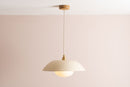 Speckled Cream Matt Dusk Ceramic Lamp Shade and Pendant Set by StudioHaran